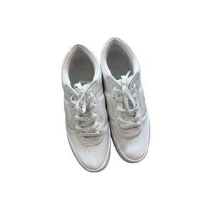 Propet Womens White Leather Lace Up Low Top Washable Walker Sneakers Size 11
